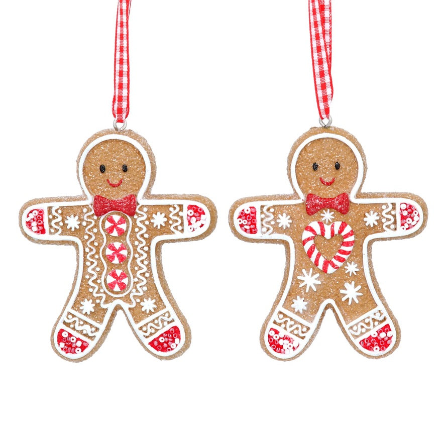 Gingerbread Man Resin Ornament | Putti Christmas Decorations 