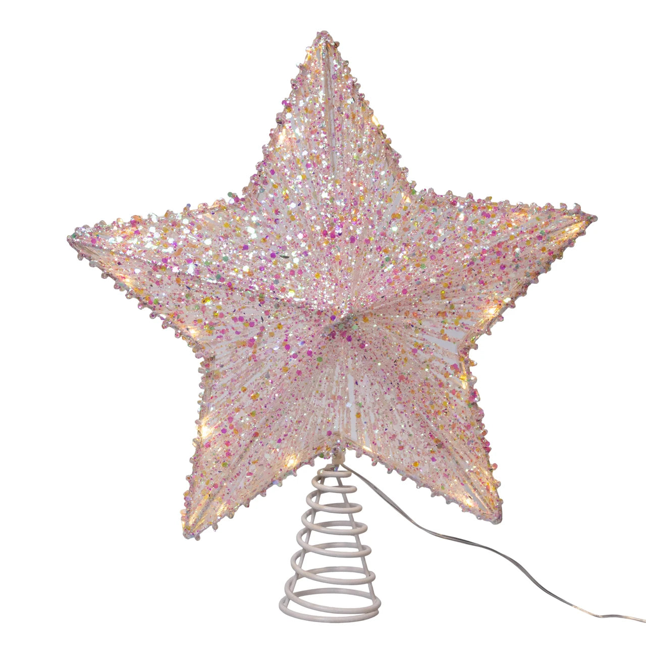 Pink Star LED Tree Topper | Putti Christmas Decorations 