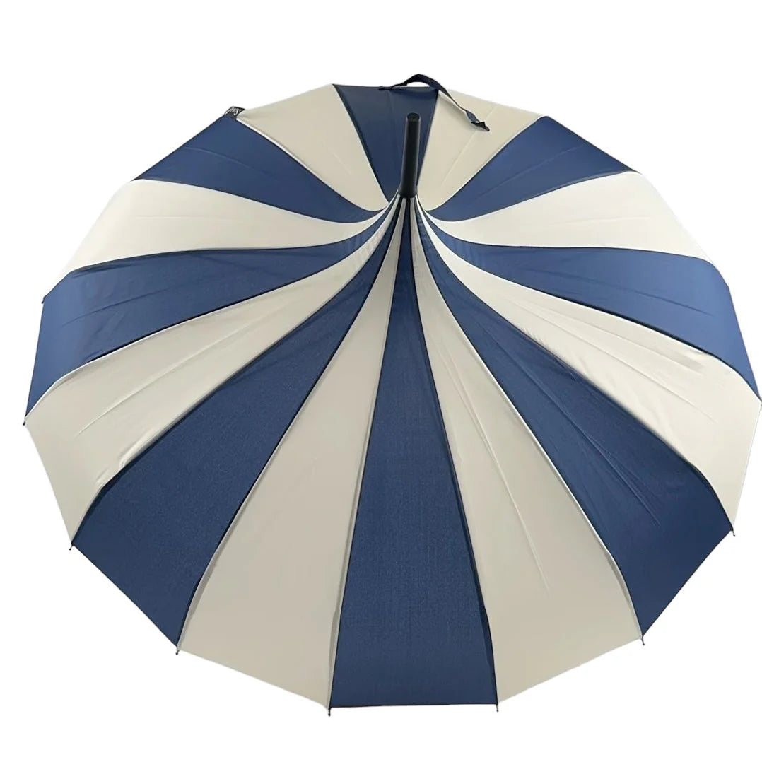 Soak London Classic Pagoda Umbrella - Navy and Cream | Putti Fine Fashions