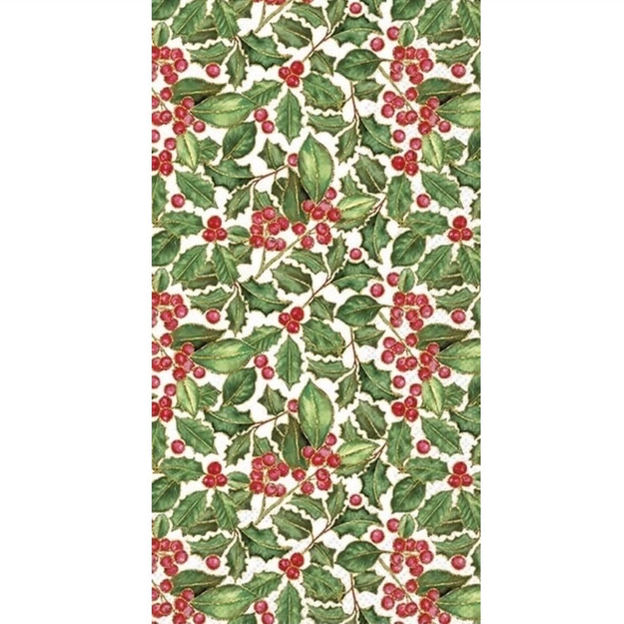 Holly Paper Napkin - Buffet Guest |  Le Petite Putti Canada