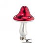 Red Spotted Glass Toadstool with Clip | Putti Christmas Decorations