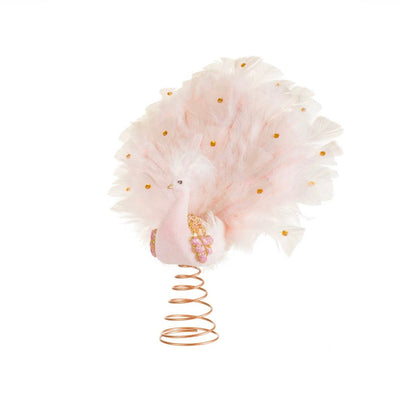 Baby Pink Peacock Tree Topper | Putti Christmas Decor