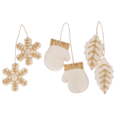 Beaded Holiday Icon Felt Ornaments | Putti Christmas Canada