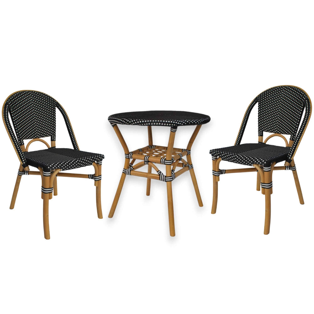 Black and White Bistro Set