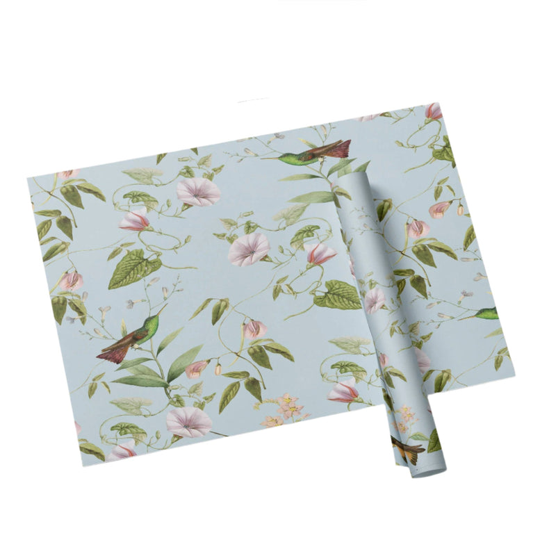 Blue Chinoiserie Bird Paper Placemat | Putti Fine Furnishings 