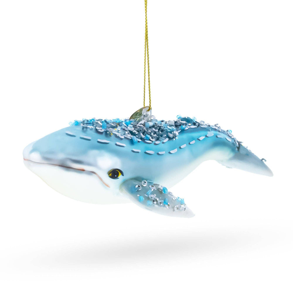 Blue Whale Glass Ornament | Putti Christmas Decorations 