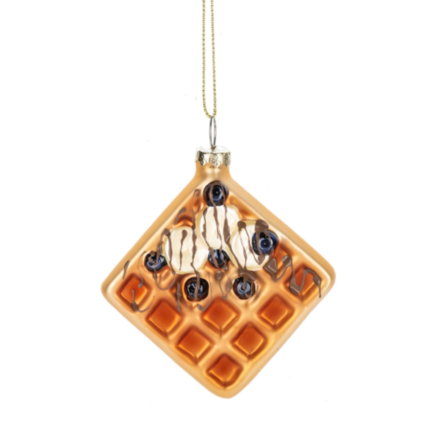 Blueberry Waffle Glass Ornament | Putti Christmas Decorations 