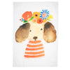 Bon Artis Cotton Tea Towel - Floral Dog  | Putti Fine Furnishings