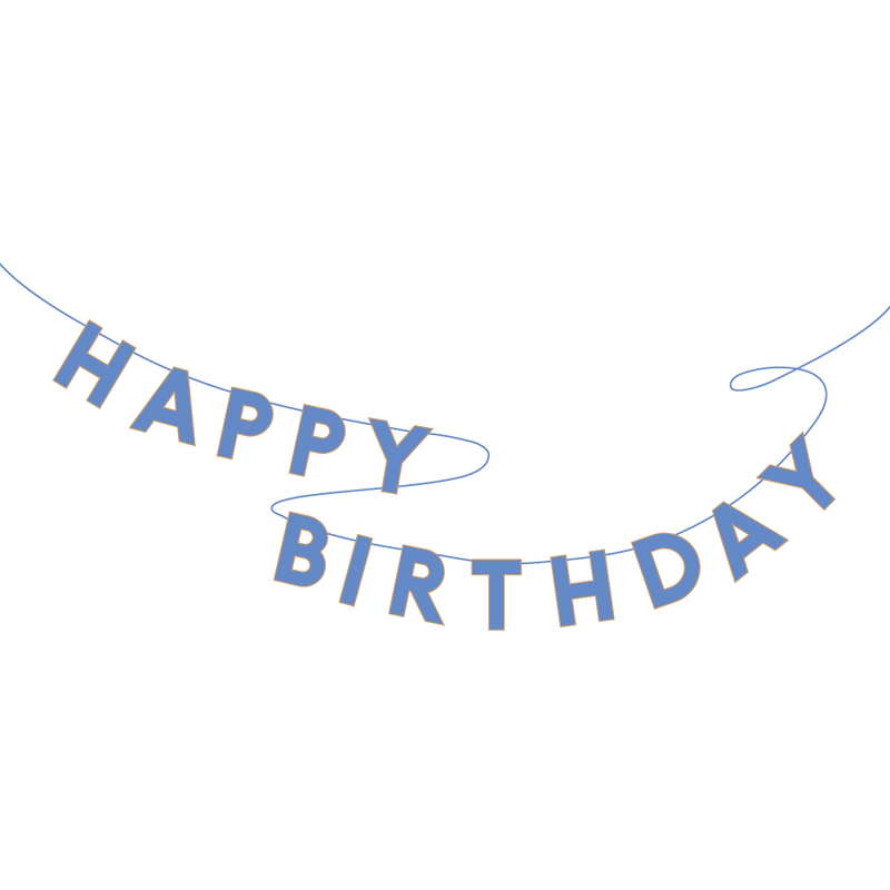 Bonjour Fête Blue "Happy Birthday" Banner | Putti Party Supplies 
