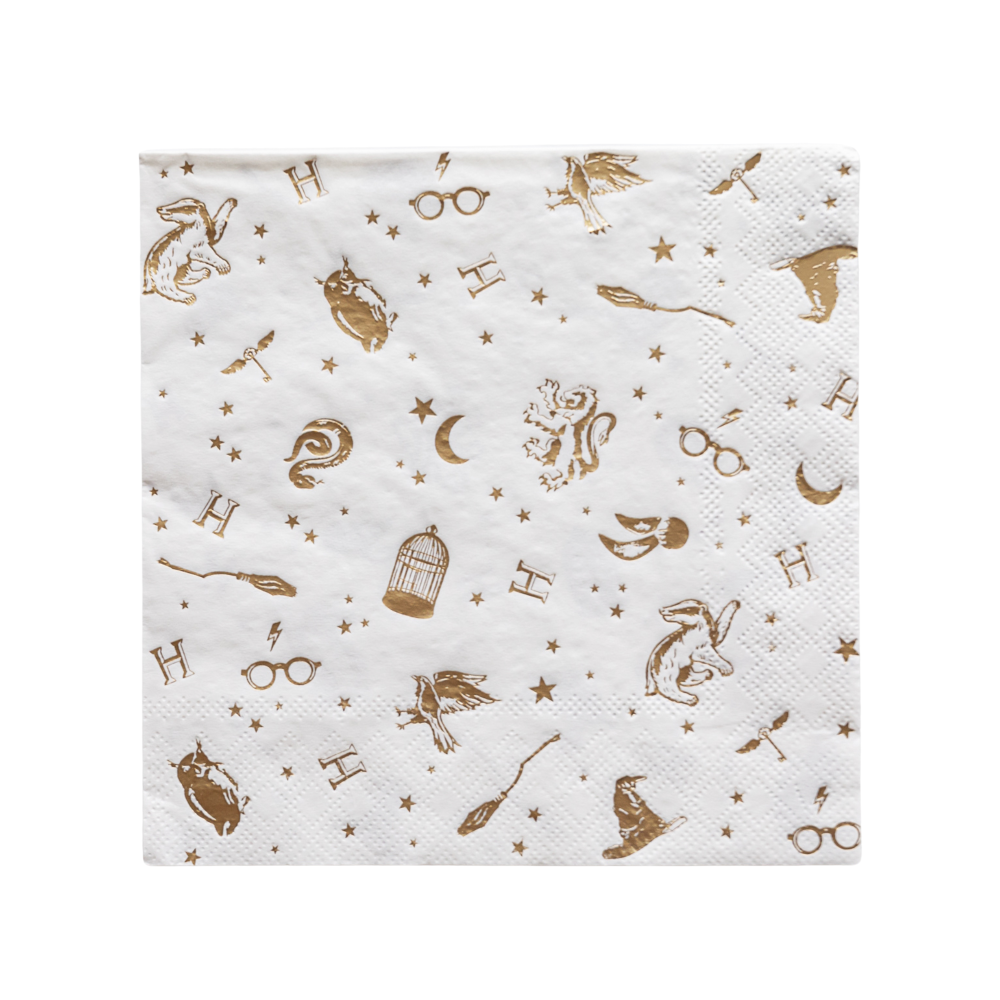 Bonjour Fête Harry Potter Gold House Pride Paper Napkins | Putti Party Supplies 