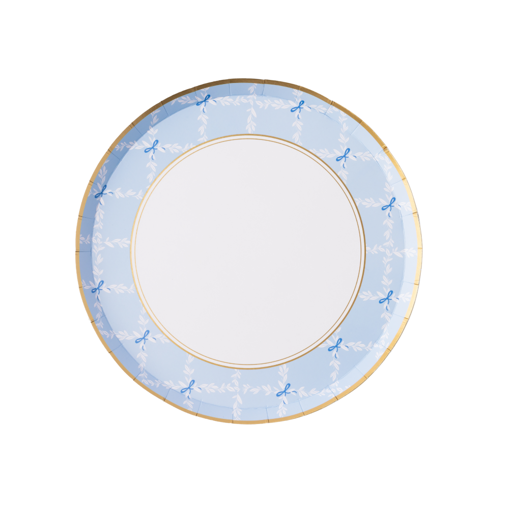 Bonjour Fête Sky Blue Trellis Small Plates | Putti Party Supplies 