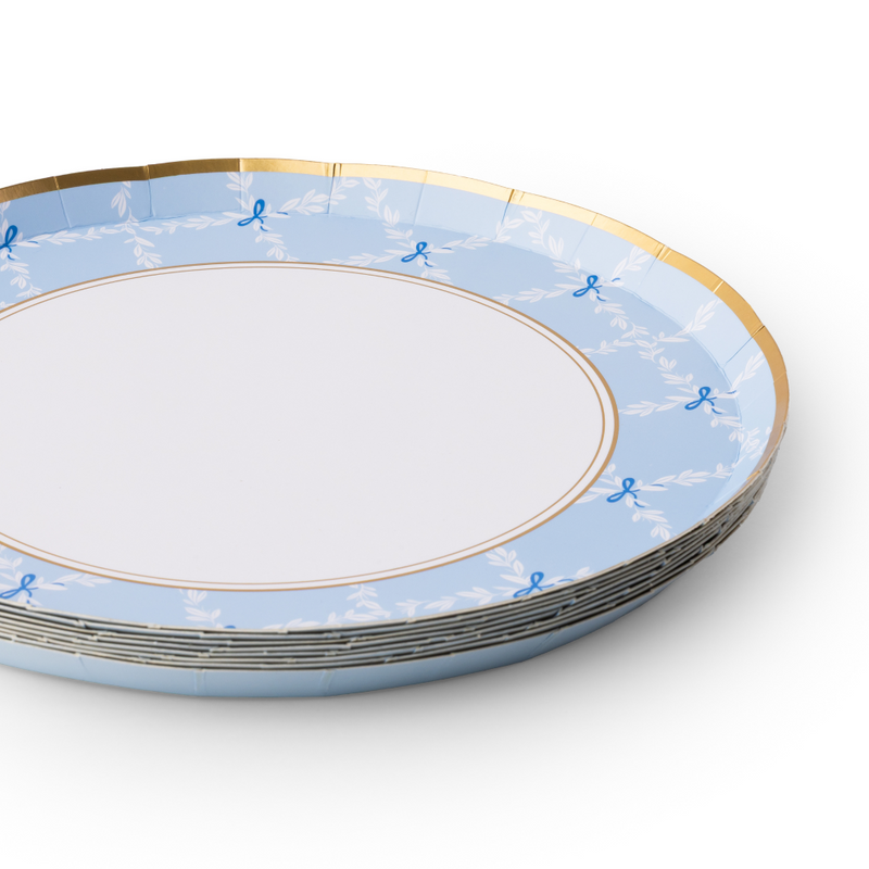 Bonjour Fête Sky Blue Trellis Small Plates | Putti Party Supplies 