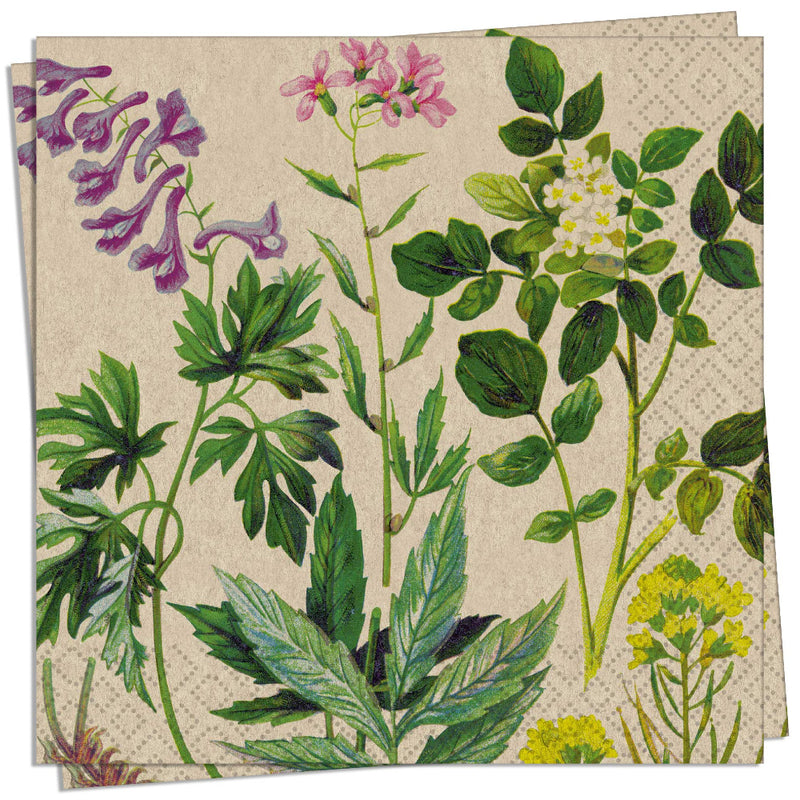 Botanical Pattern Naturals Luncheon Napkin | Putti Party Supplies 
