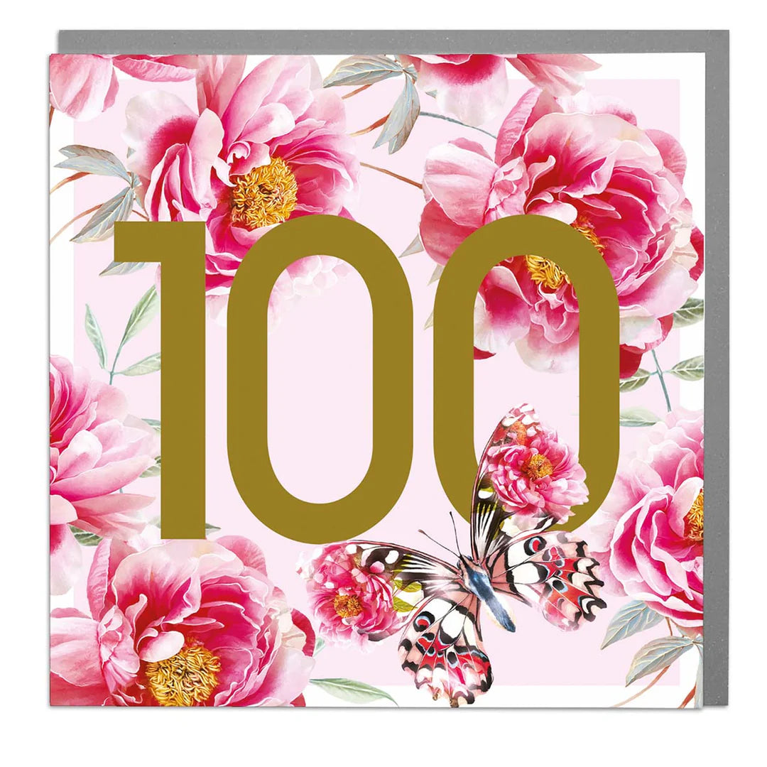 Butterfly "100" Greeting Card | Putti Celebrations 