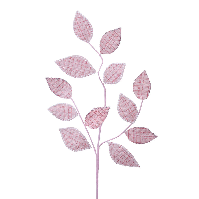 Pink Plaid Leaf Spray
