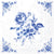 Rose on Blue Tile Paper Cocktail Napkins