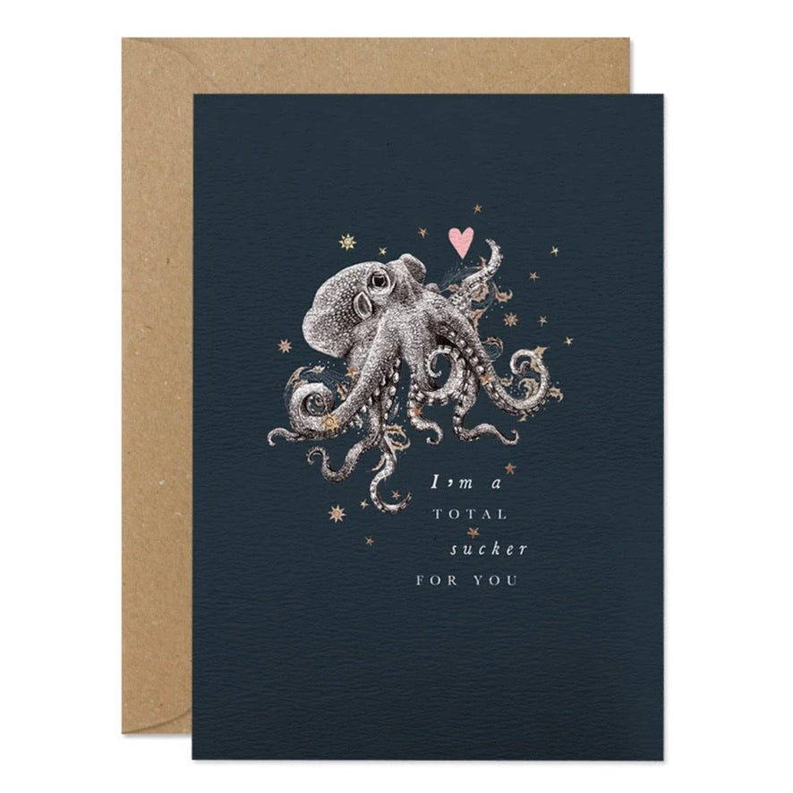 Sucker for You Octopus Greeting Card