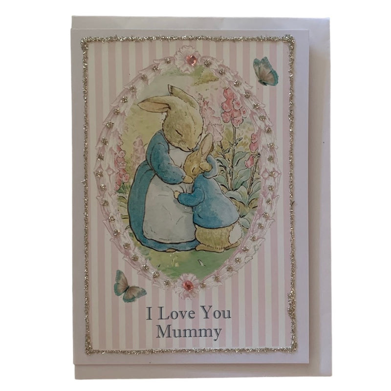 "I Love You Mummy" Bunny Mother's Day Card with Glitter