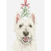 West Highland Terrier Westie with Mistletoe Christmas Greeting Card  | Putti Christmas