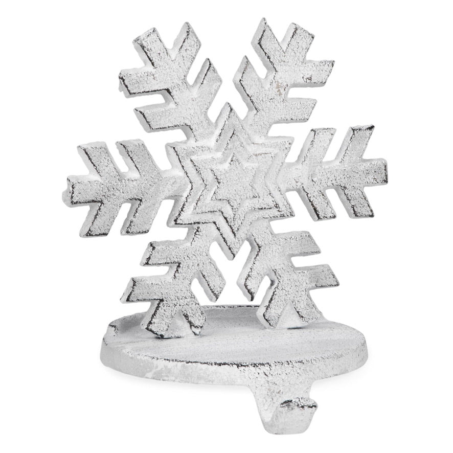 White Snnowflake Stocking Holder | Putti Christmas Decor 