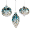 Aqua Ombre with Silver Branches Glass Ball Ornaments | Putti Christmas Celebrations