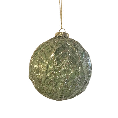 Green Moulded Ball Ornaments