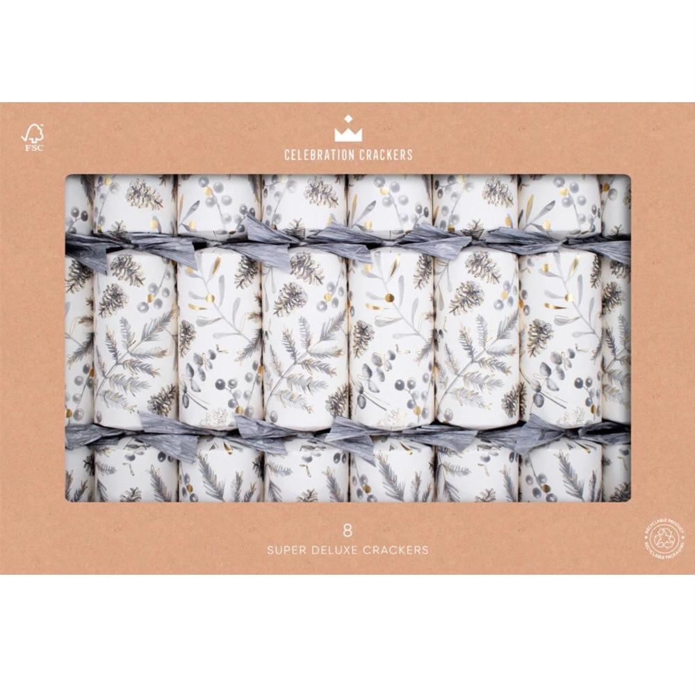Celebration UK Silver Botanical Crackers | Putti Christmas Celebrations 