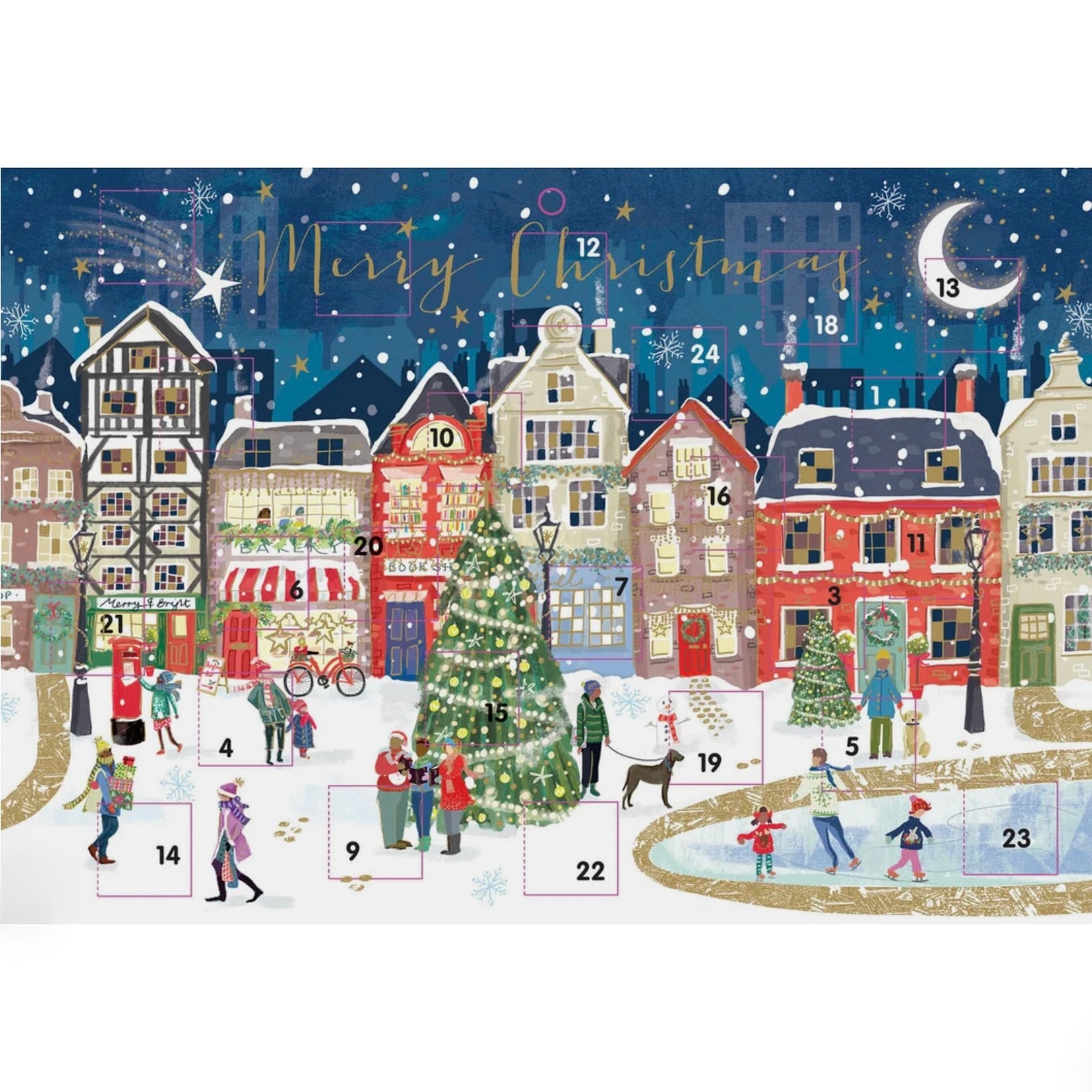 Skating In Town Horizontal Advent Calendar