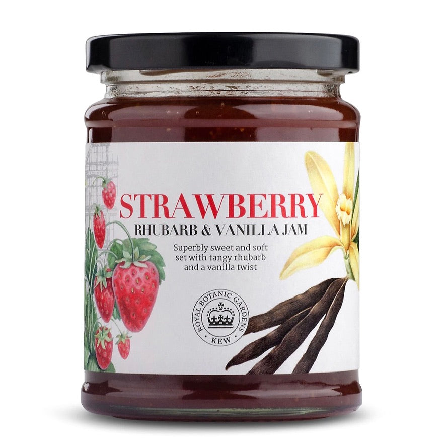 Kew Strawberry Rhubarb and Vanilla Extract Jam 340g