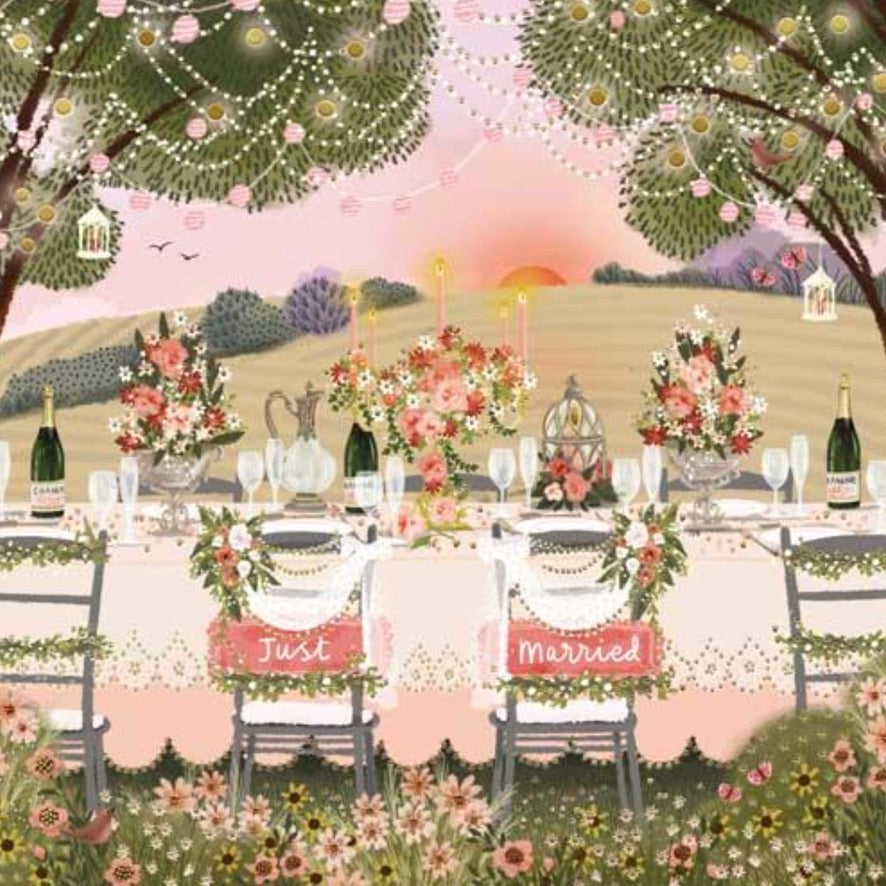 Just Married Country Wedding Greeting Card