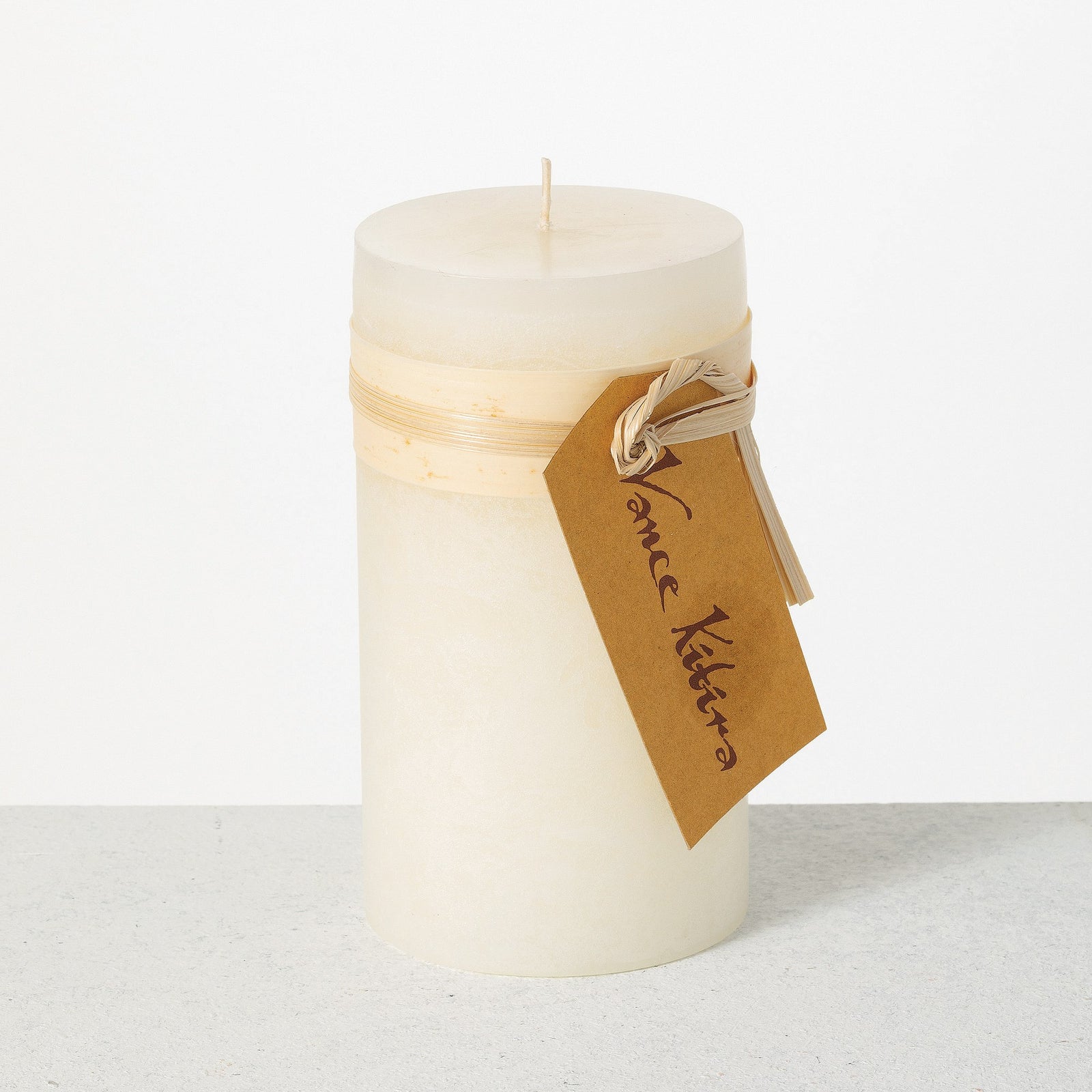 Vance Kitra Timber Pillar Candle  3" x 6" - Melon White