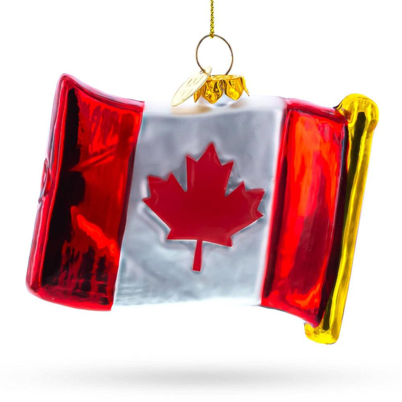 Canadian Flag Glass Christmas Ornament | Putti Christmas Decorations 