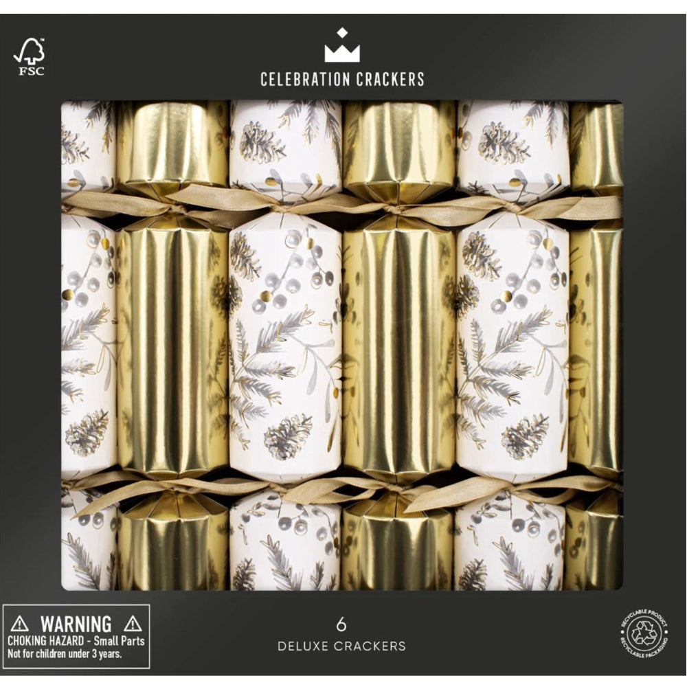 Golden Botanical Christmas Crackers  | Putti Christmas Celebrations 