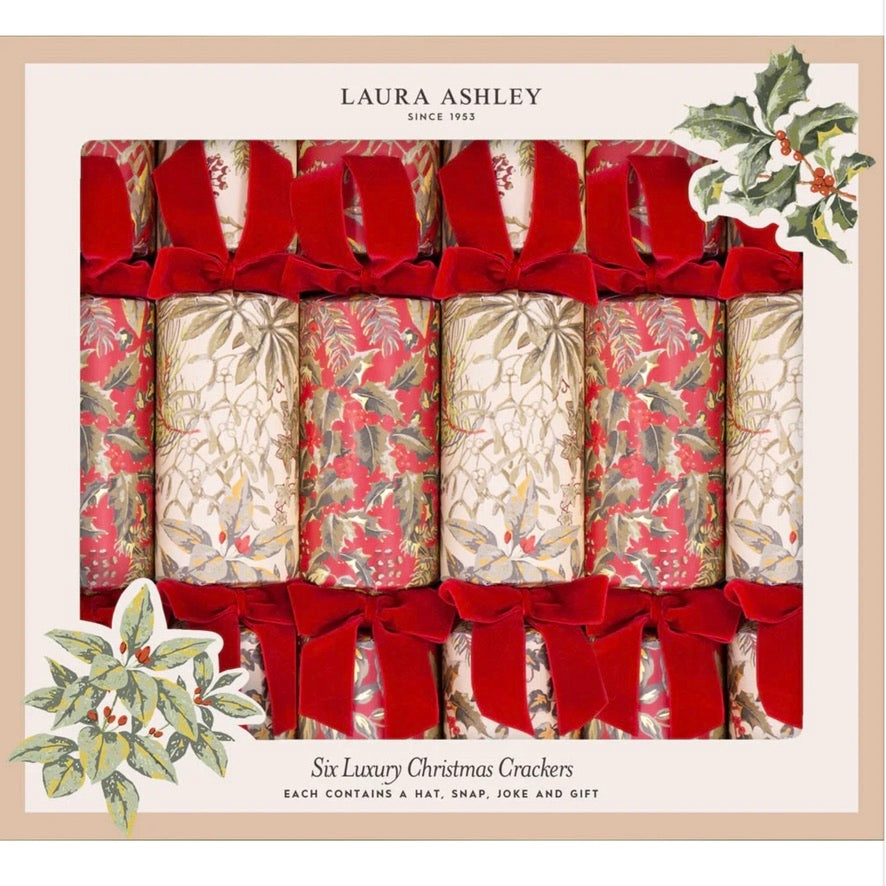Celebration Uk Laura Ashley Red Festive Botanicals Christmas Crackers  | Putti Christmas
