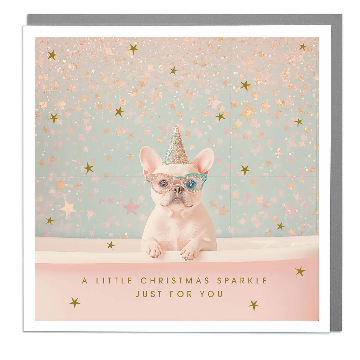 "Christmas Sparkle" Frenchie Greeting Card | Putti Christmas 