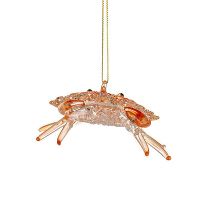 Coral Crab Blown Glass Ornament | Putti Christmas Decorations