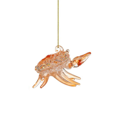 Coral Crab Blown Glass Ornament | Putti Christmas Decorations