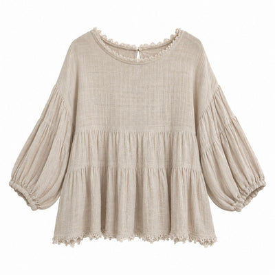 Coton Gauze Blouse - Natural  | Putti Fine Fashions