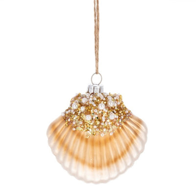 Crusted Clam Shell Glass Ornament | Putti Christmas Canada