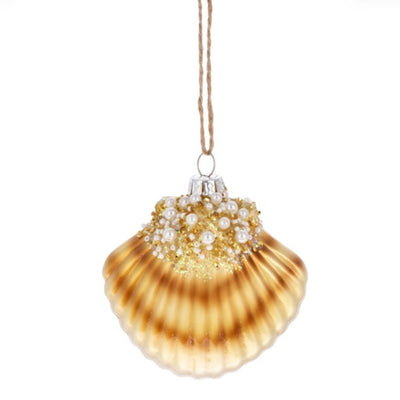 Crusted Clam Shell Glass Ornament | Putti Christmas Canada