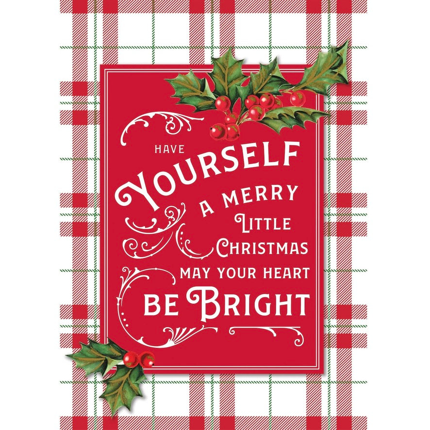 Anna Griffin Christmas/Holiday Boxed Greeting Card Plaid Type 10 CT