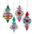 Retro Finials with Tinsel Glass Ornaments