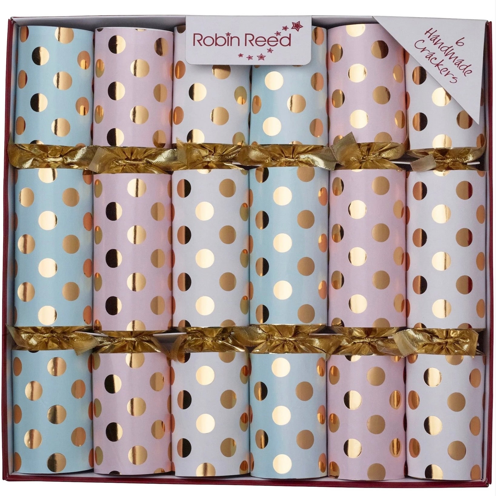 Robin Reed Pastel Gold Spots Christmas Crackers