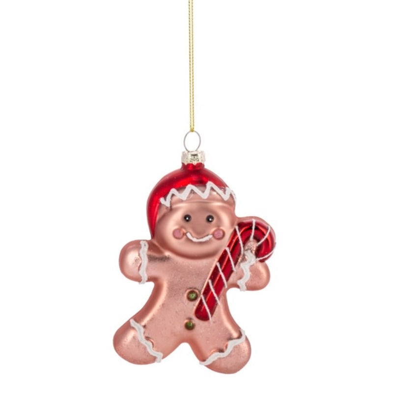 Gingerbread Man Glass Ornament  | Putti Fine Furnishings 