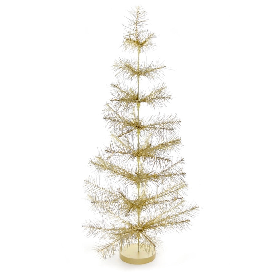 Cody Foster Gold Shaggy Mylar Tinsel Tree  | Putti Christmas Decorations 