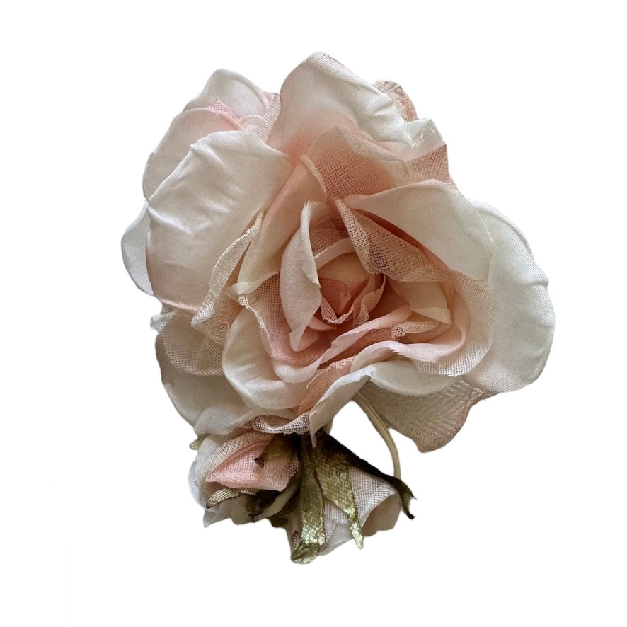Blush Pink Millinary Rose Pin