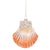 Coral & White Beaded Sea Shell Glass Ornament