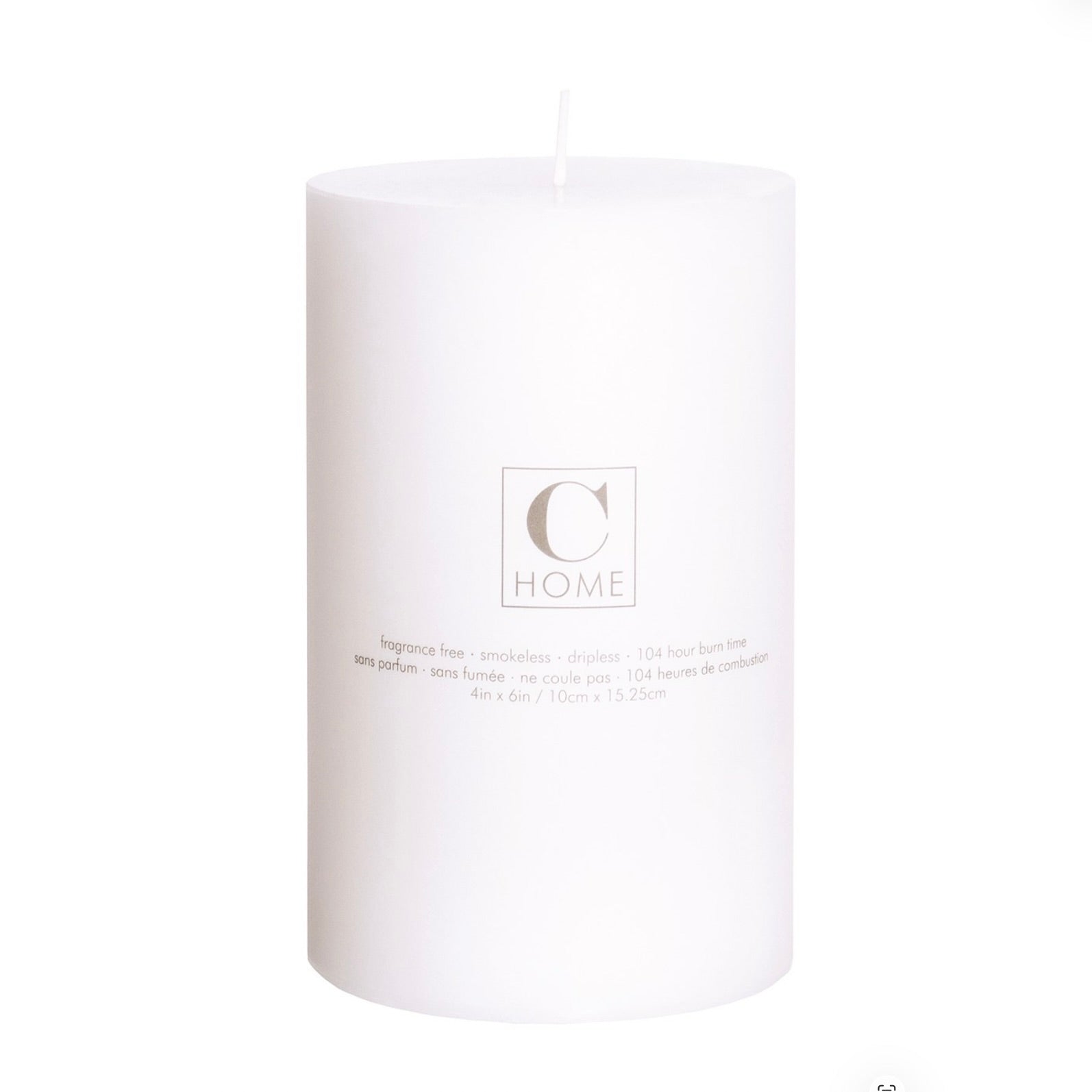 White Pillar Candle 4 x 6 in