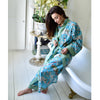 "Blue Blossom" Printed Cotton Ladies Dressing Gown