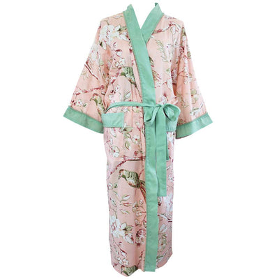 "Peach Blossom" Printed Cotton Ladies Robe | Putti Sleepware Canada